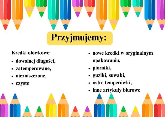 Proekologiczna i charytatywna akcja "Kolorowe kredki"